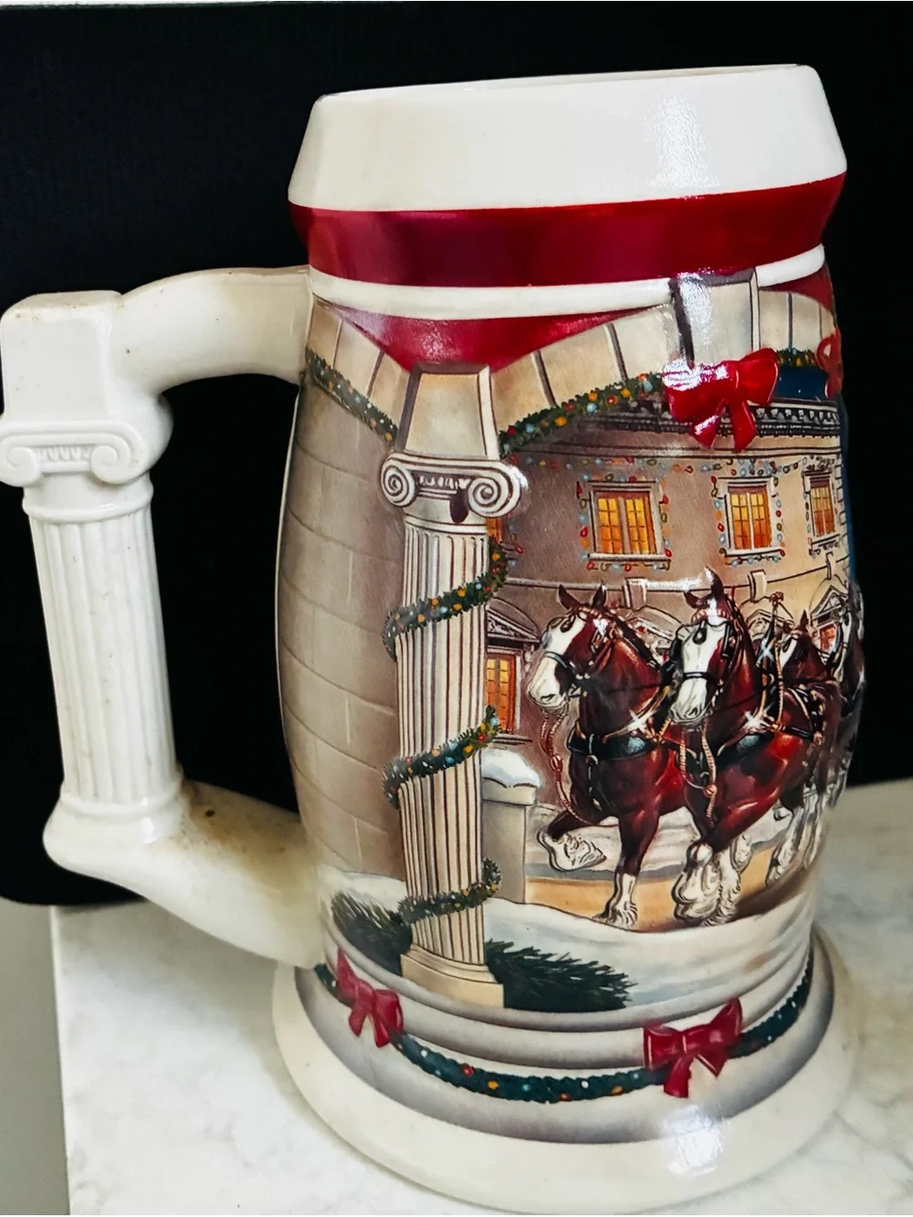 Celebrate a century of brewing history with this Budweiser Holiday Stein